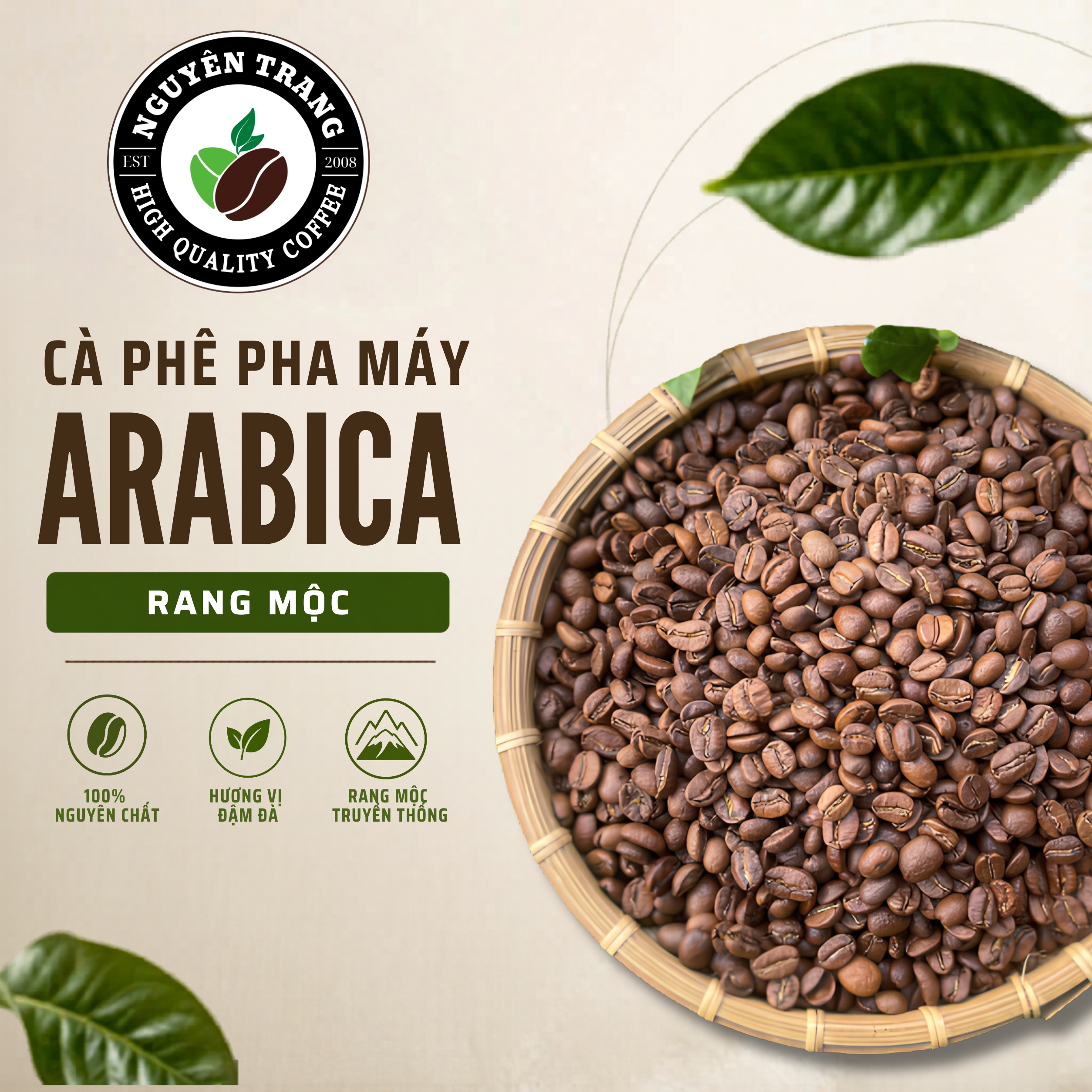 Cà phê Arabica rang mộc