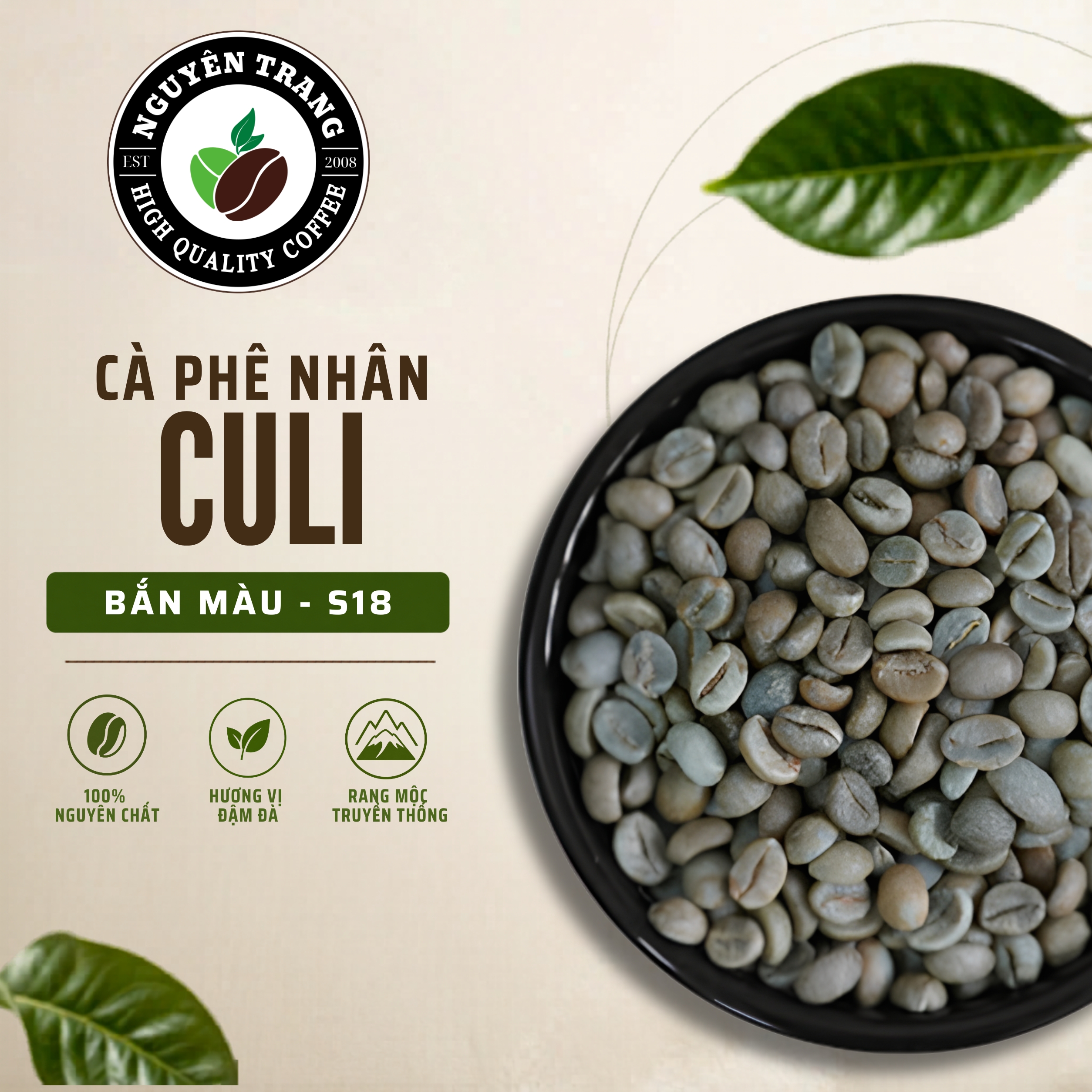 Cà phê nhân Culi bắn màu - S18