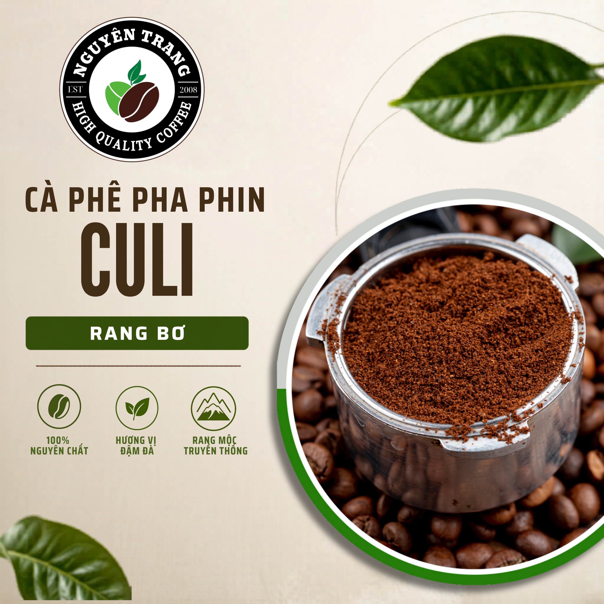 Cà phê thuần hạt Culi nguyên chất có bơ 
